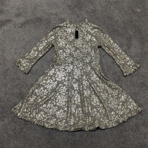 Art Class Metallic Gold Dress Girls Size 7 8 Cheetah Print - Picture 2 of 8
